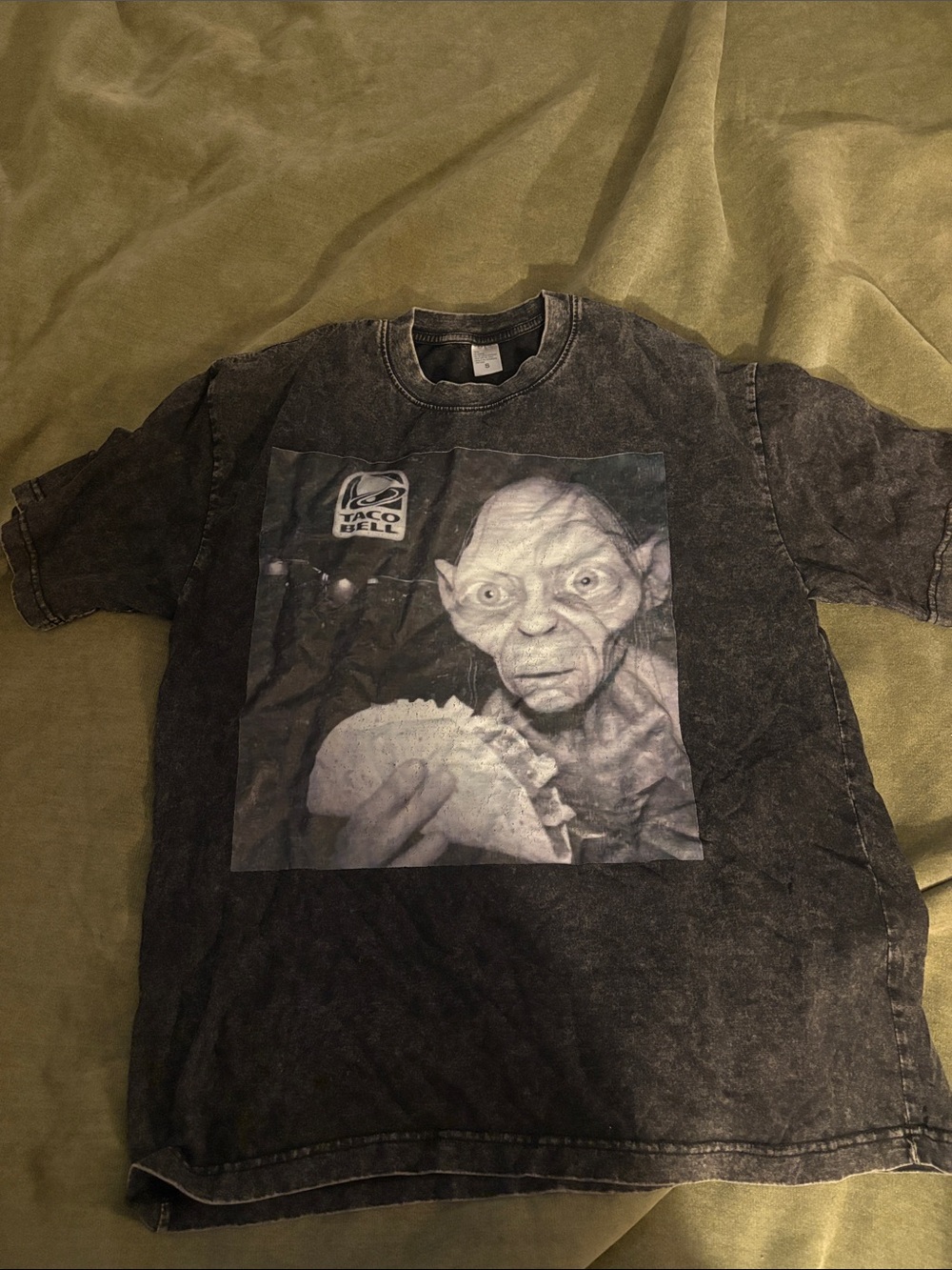 Taco Bell Gollum Graphic Tee in Washed Black